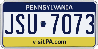 PA license plate JSU7073