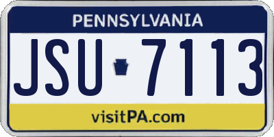 PA license plate JSU7113