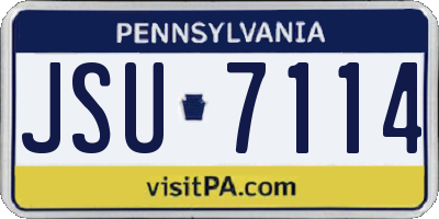 PA license plate JSU7114