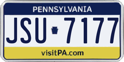 PA license plate JSU7177