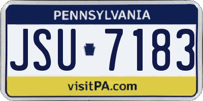 PA license plate JSU7183