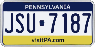 PA license plate JSU7187