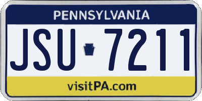 PA license plate JSU7211