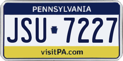 PA license plate JSU7227