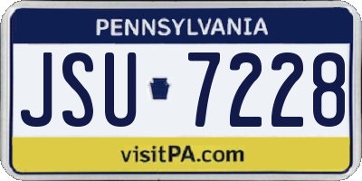 PA license plate JSU7228