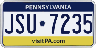 PA license plate JSU7235