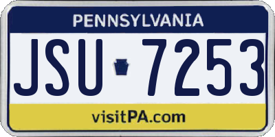 PA license plate JSU7253