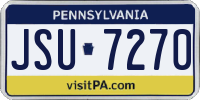 PA license plate JSU7270