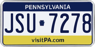 PA license plate JSU7278