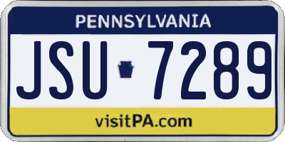 PA license plate JSU7289
