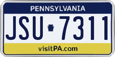 PA license plate JSU7311