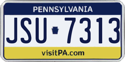 PA license plate JSU7313