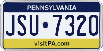 PA license plate JSU7320