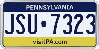 PA license plate JSU7323