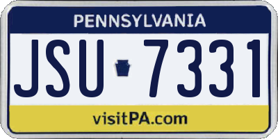 PA license plate JSU7331