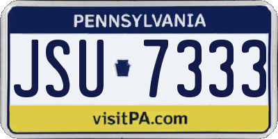 PA license plate JSU7333
