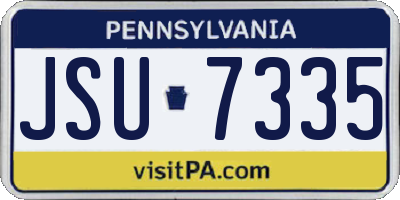 PA license plate JSU7335
