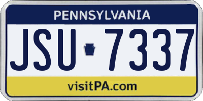PA license plate JSU7337