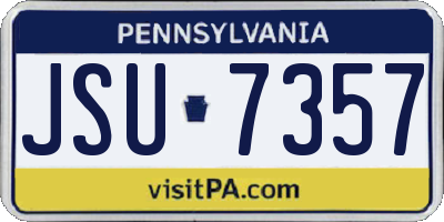 PA license plate JSU7357