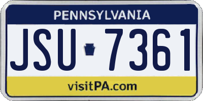 PA license plate JSU7361