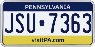 PA license plate JSU7363