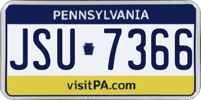 PA license plate JSU7366