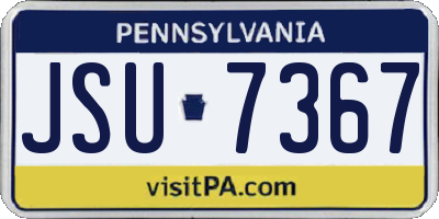 PA license plate JSU7367