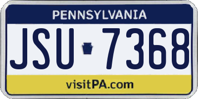 PA license plate JSU7368