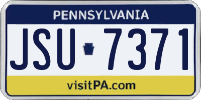 PA license plate JSU7371