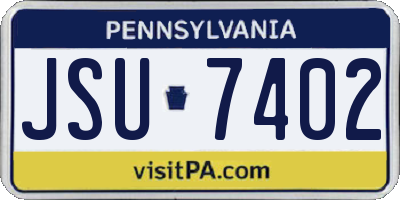 PA license plate JSU7402
