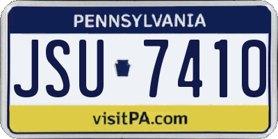PA license plate JSU7410