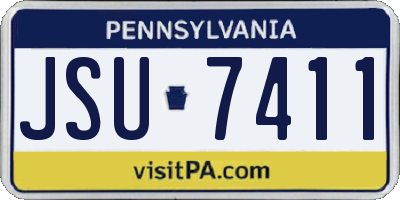 PA license plate JSU7411