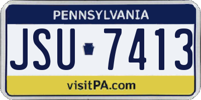 PA license plate JSU7413