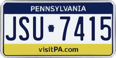 PA license plate JSU7415