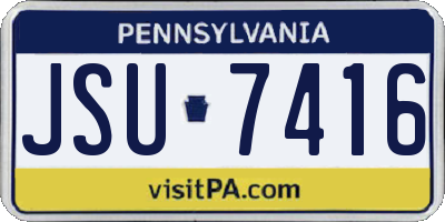 PA license plate JSU7416