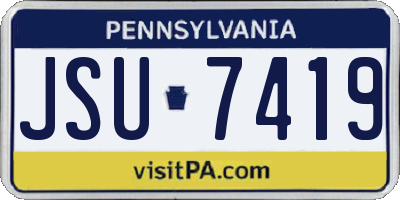 PA license plate JSU7419