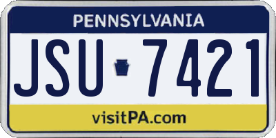 PA license plate JSU7421