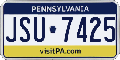 PA license plate JSU7425