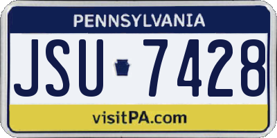 PA license plate JSU7428