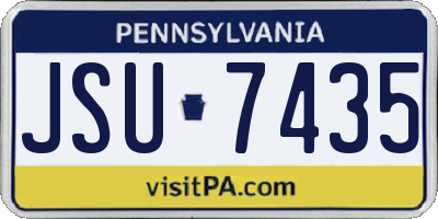 PA license plate JSU7435