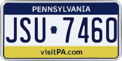 PA license plate JSU7460