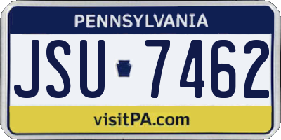PA license plate JSU7462