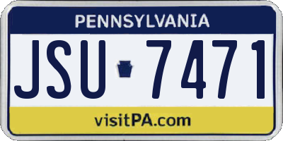 PA license plate JSU7471