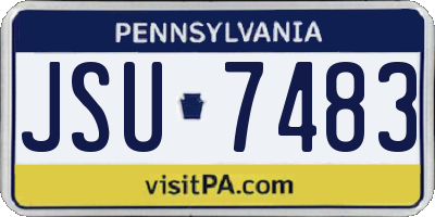 PA license plate JSU7483