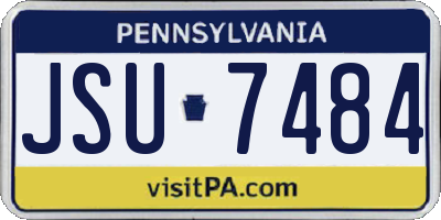 PA license plate JSU7484