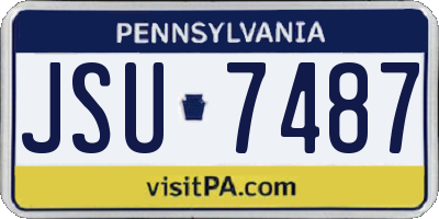 PA license plate JSU7487