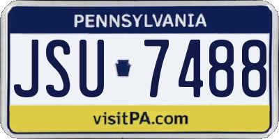 PA license plate JSU7488