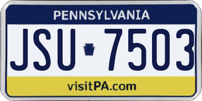 PA license plate JSU7503