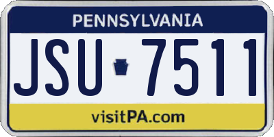 PA license plate JSU7511