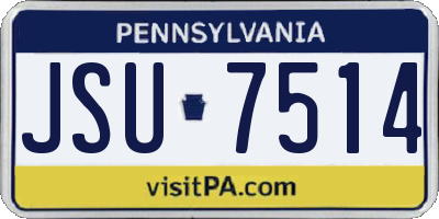 PA license plate JSU7514